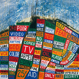 This is the cover art for 'Hail To The Thief' by the artist Radiohead.